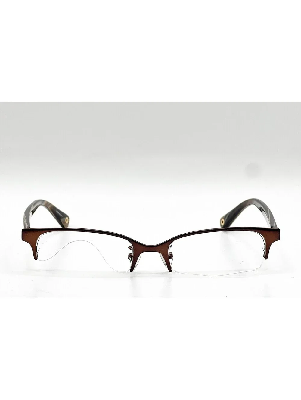 Coach HC 5047 9163 Satin Brown Horn Rectangle Authentic Eyeglass Frames 50-17